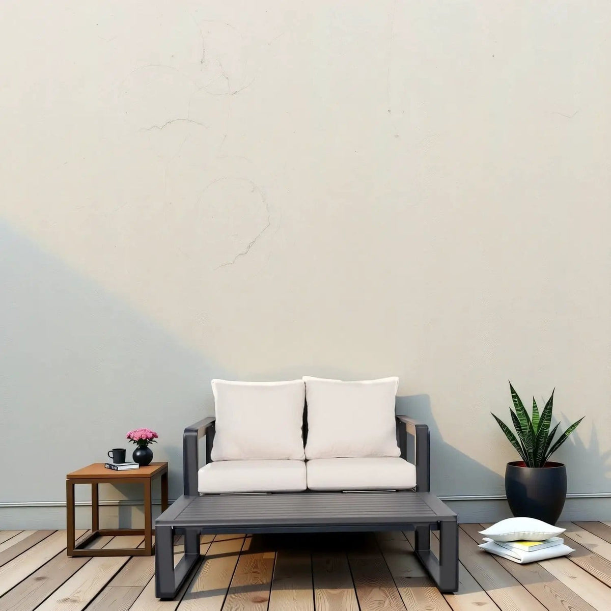 Sofa With Rectangular Coffee Table 2 Piece Outdoor Set | 2 Pieces | Living Room Furniture | Living Room