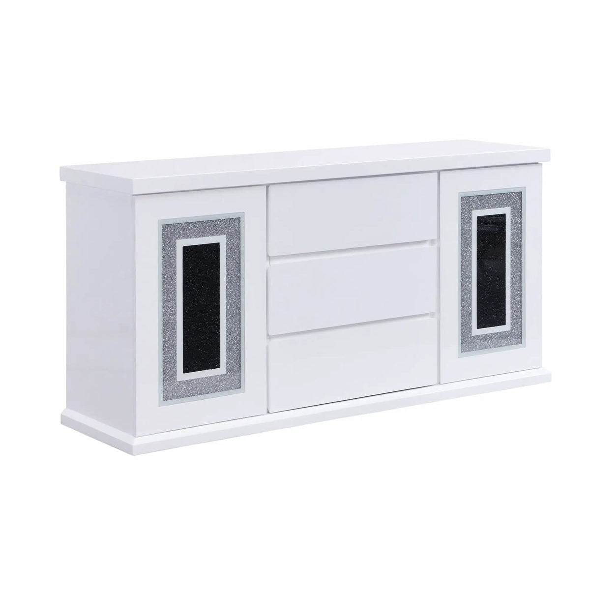 Ariya Buffet With Clear Glass Inlay | 2 Pieces | Glass & Acrylic | Dining Room