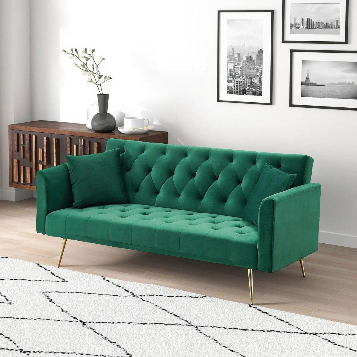 Convertible Folding Sofa Bed | Double Size | Small Space Design | Living Room Futon