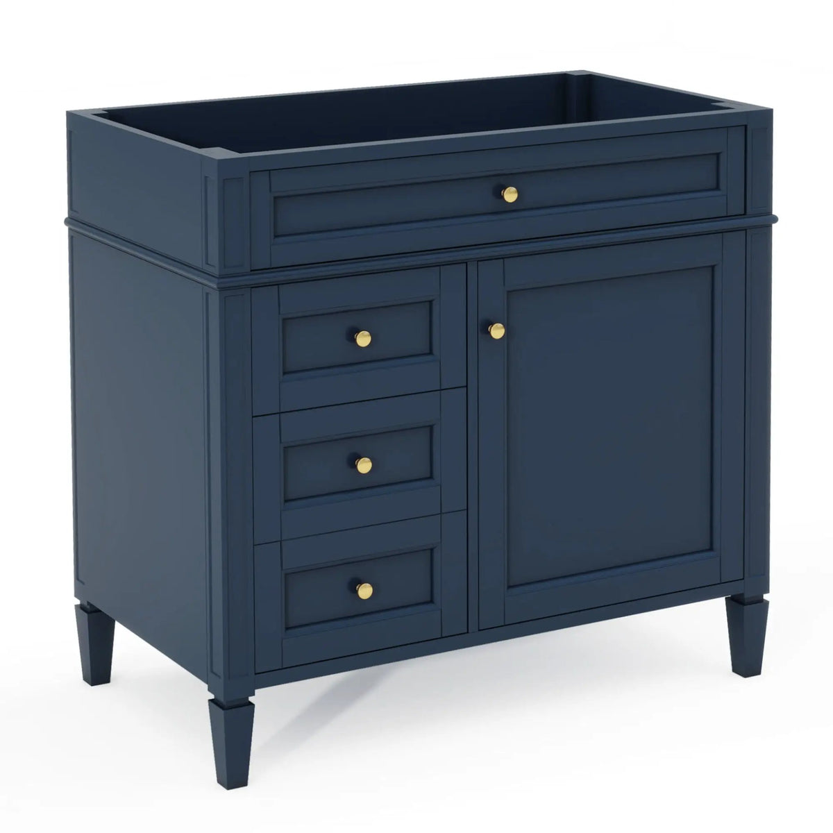 Bathroom Vanity | 3 Drawers | Blue Finish | Tip Out