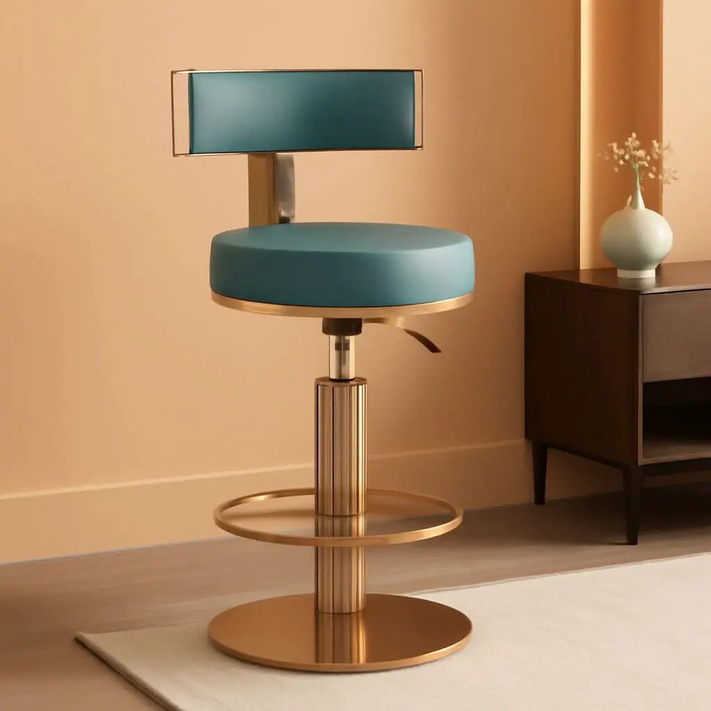 Blue Adjustable Height Counter Height Bar Stool With Backrest from PriceLows™
