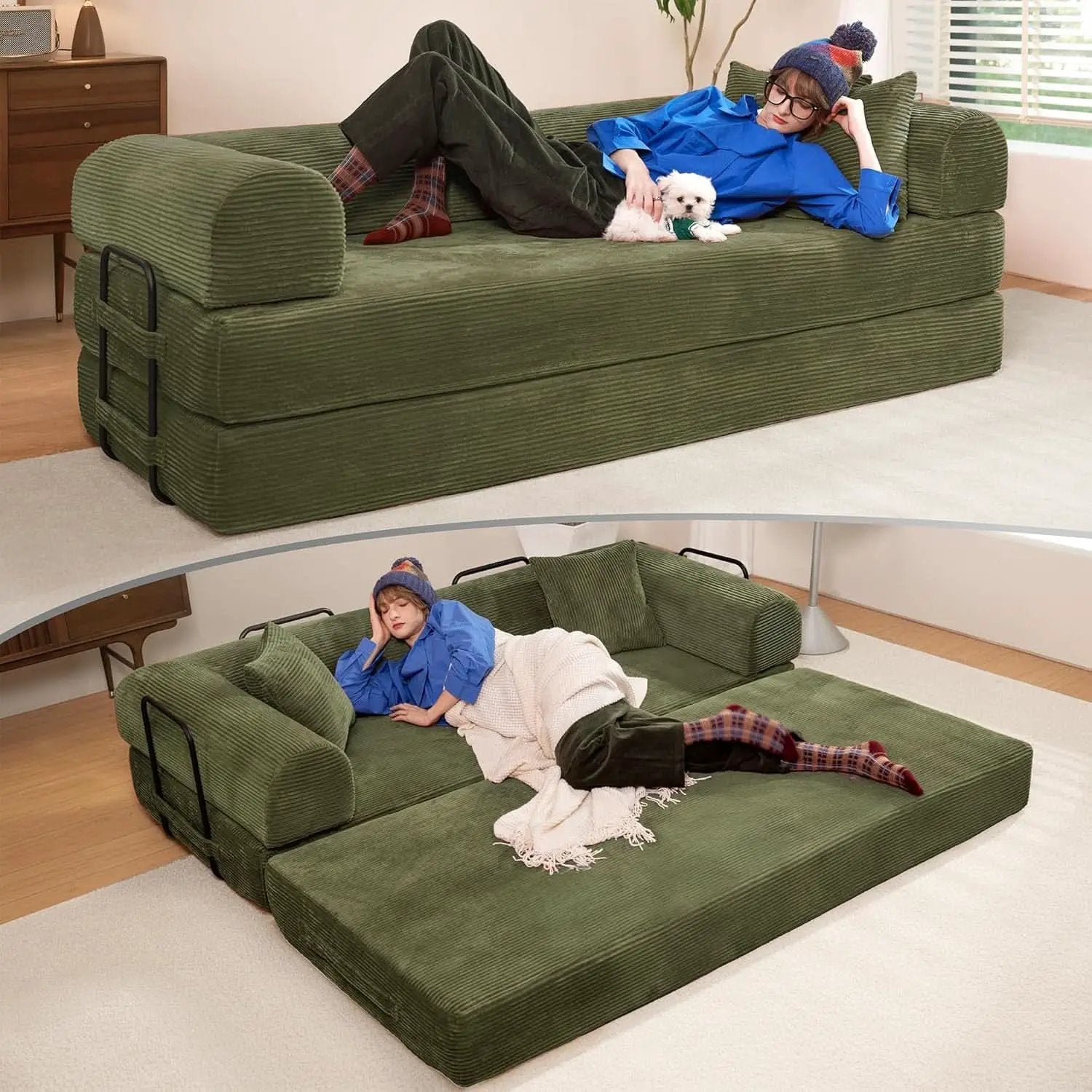 Seventy NineIn Convertible Sleeper Sofa Light Green from PriceLows™