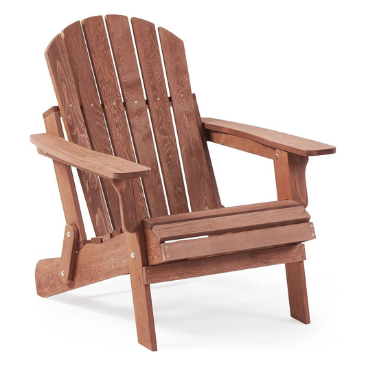 Oversize Folding Adirondack Chair | Premium Hemlock Wood | Pre-Assembled Parts | Patio And Garden