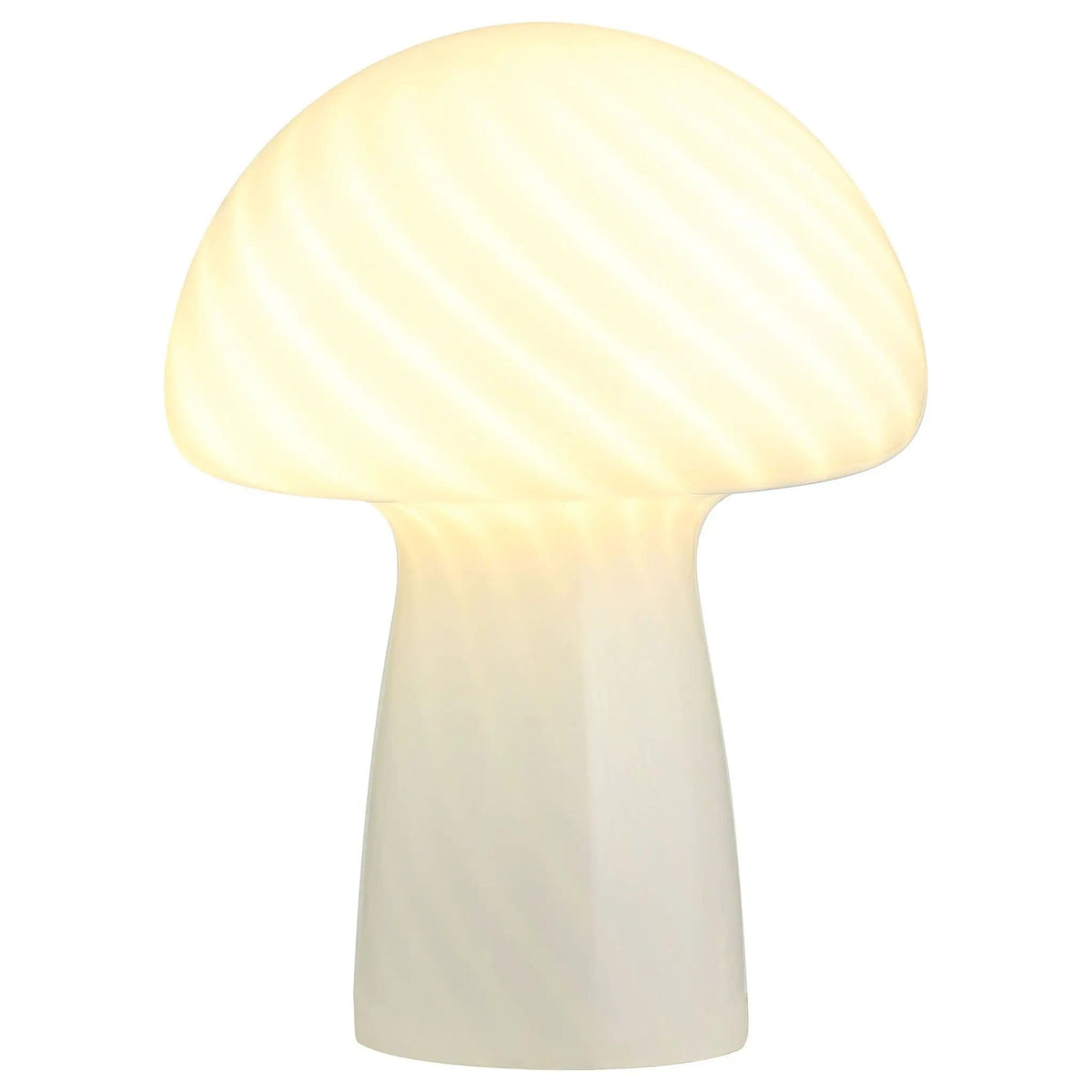 Kanaby Mushroom Shaped Glass Bedside Table Lamp | 9.5 x 9.5 x 12.75 in | Glass | White