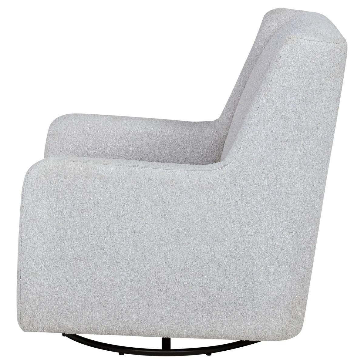 Serra Boucle Upholstered Swivel Glider Dove Glider Chair | 30.25 x 35.5 x 35.75 in | Boucle & Fabric | Grey