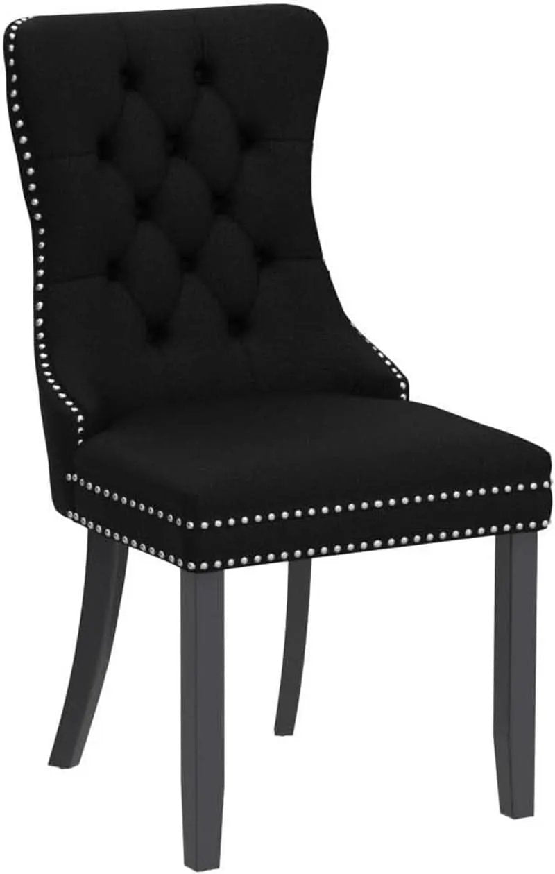 Velvet Dining Chairs Black Tufted Upholstered Set 4 from PriceLows™