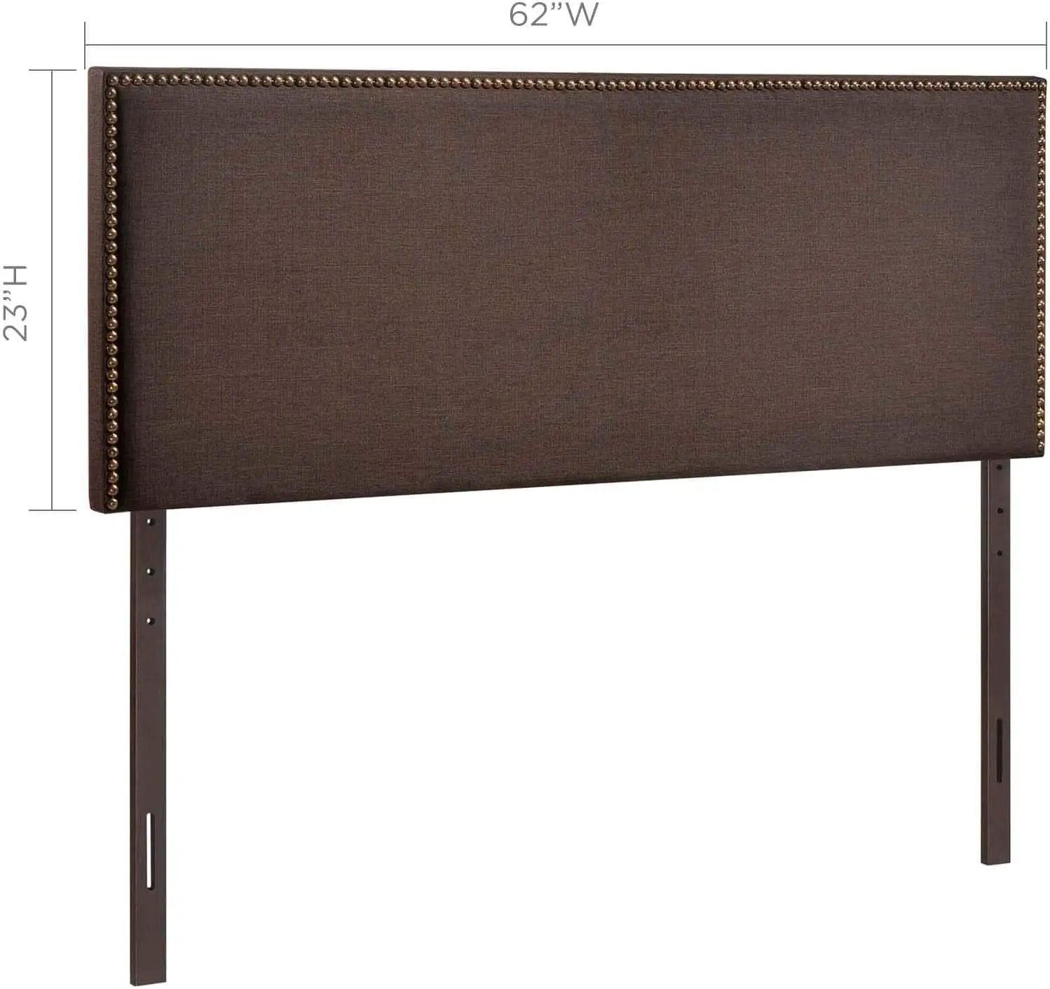 Elegant Upholstered Queen Headboard with Nailhead Trim from PriceLows™