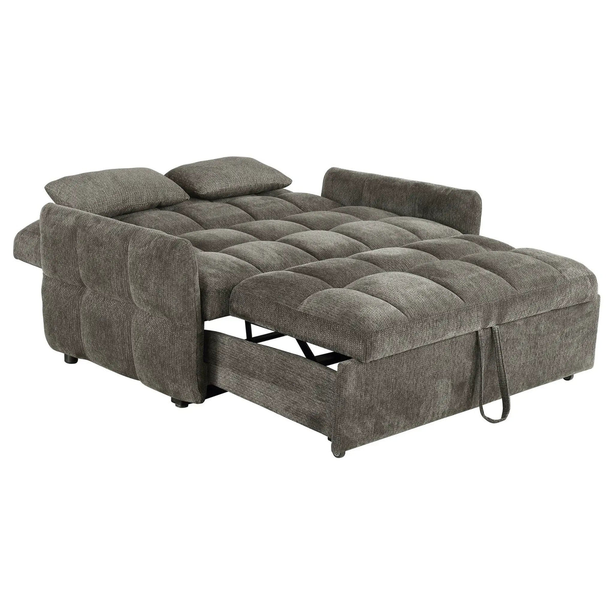 Cotswold Upholstered Convertible Sleeper Sofa Bed Dark | 59 x 32.25 x 36 in | Chenille | Grey