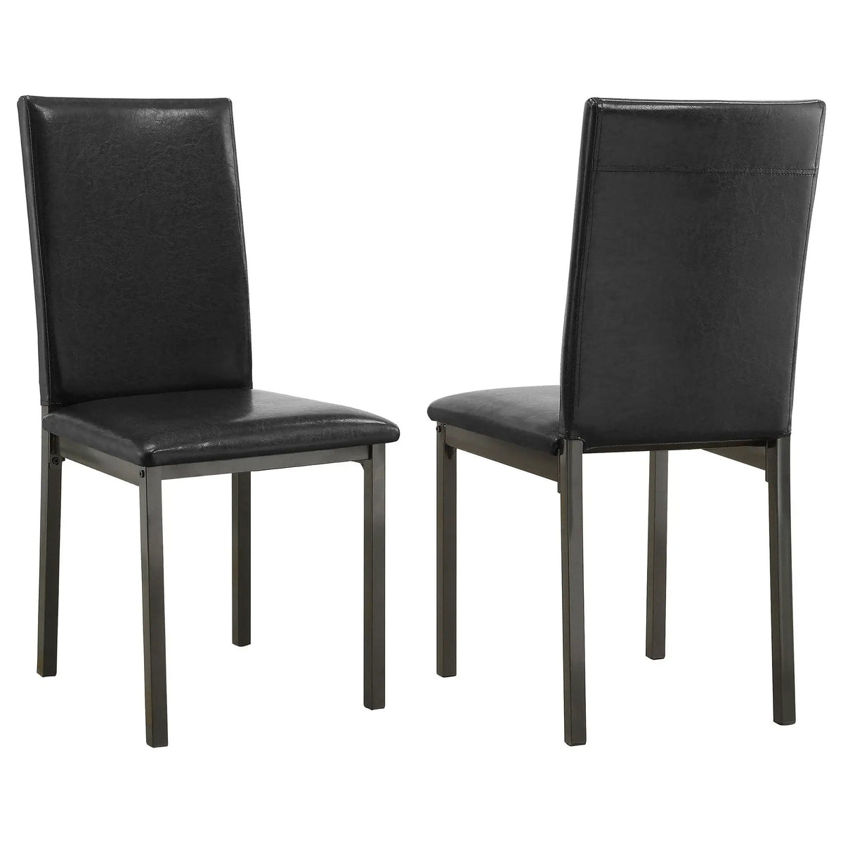 Garza Upholstered Dining Side Chair Dark Brown (Set of 2) | 17.5 x 21.5 x 36.5 in | Metal | Dining Room