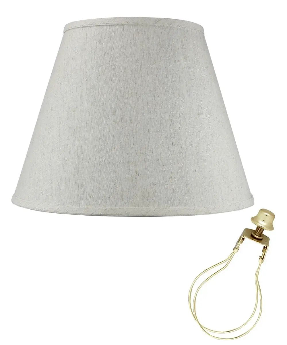 Clip On Lamp Shade | Textured Oatmeal | 9X16X12 Inches | Empire Hardback