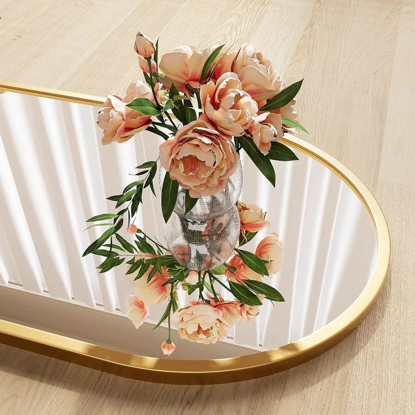 Nanoglass Arch Full Length Standing Mirror 71x26 In Gold from PriceLows™