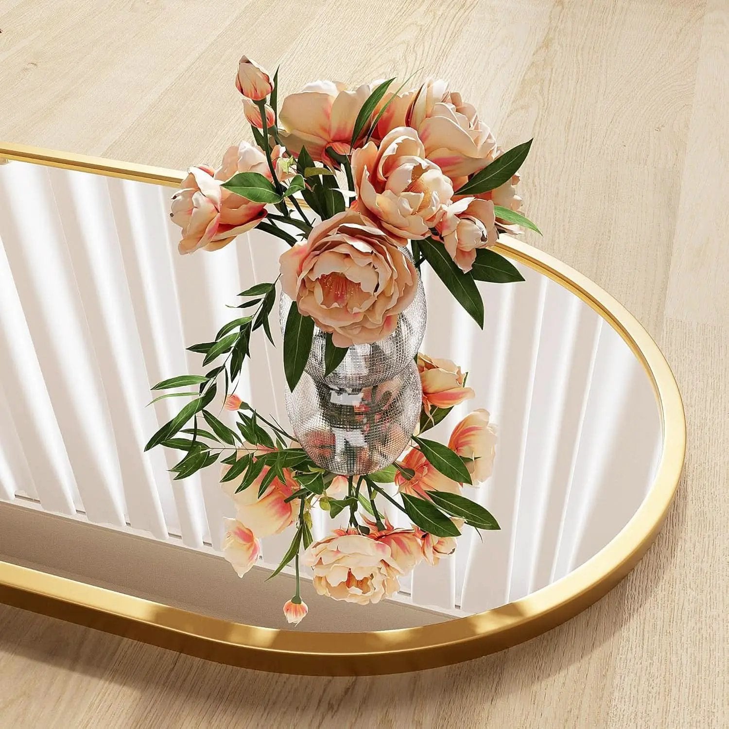Nanoglass Arch Full Length Standing Mirror 71x26 In Gold from PriceLows™