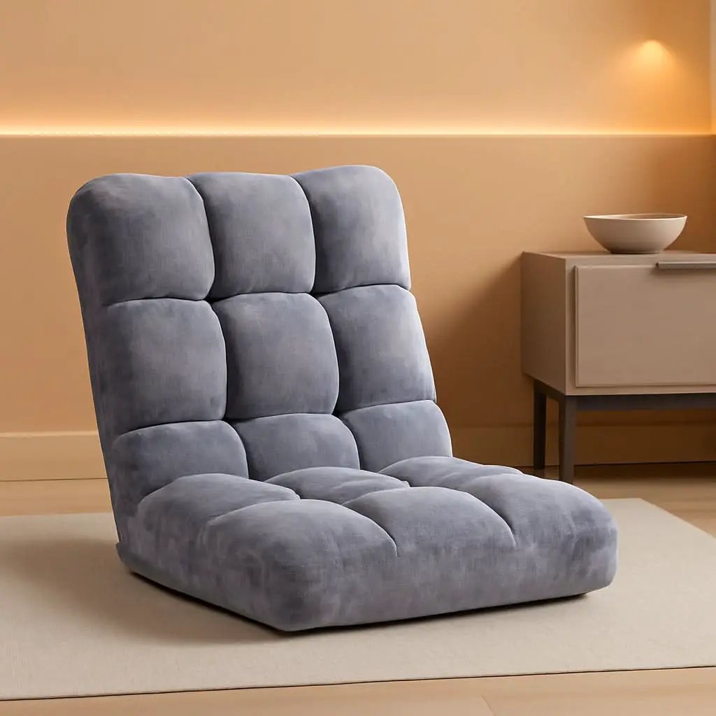 Grey Floor Chair With Back Support 14 Position Adjustable from PriceLows™