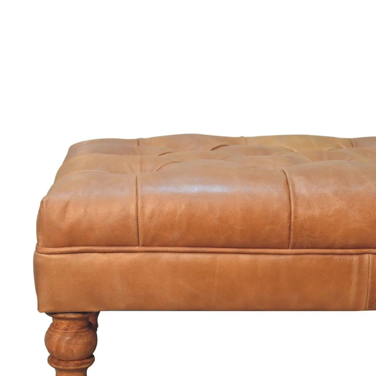Buffalo Ottoman With Castor Legs | 7 Pieces | Mango Wood | Living Room
