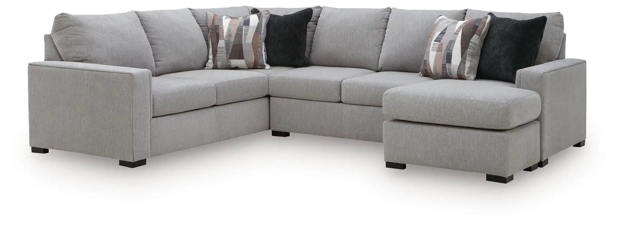 Sectional Sofa | 2 Piece Set | Satin Weave Fabric | Reversible Chaise