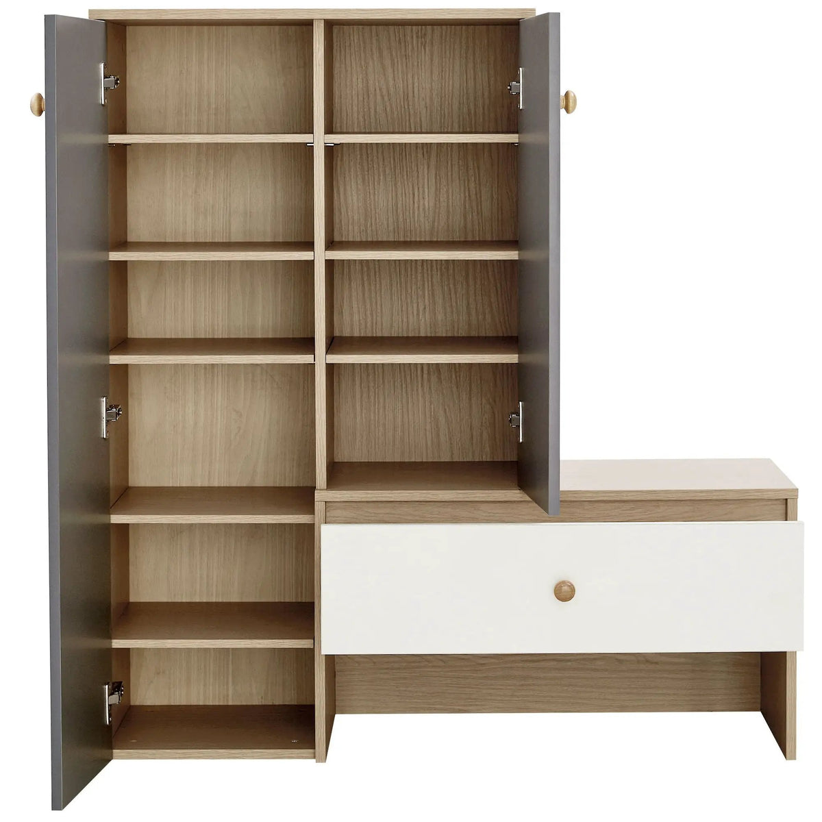 Shoe Storage Bench | Adjustable Shelves | Organizer | Gray Or White Or Wood