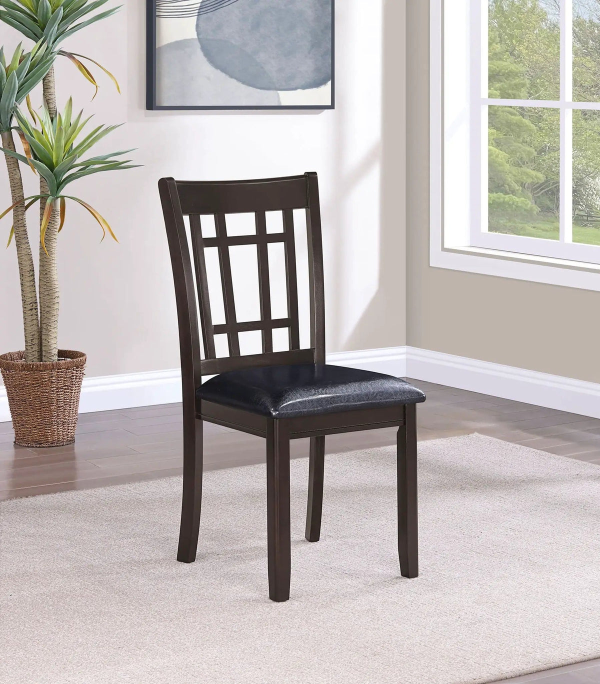 Lavon Wood Dining Side Chair Black and Espresso (Set of 2) | 18.5 x 21.25 x 38.25 in | Wood | Dining Room