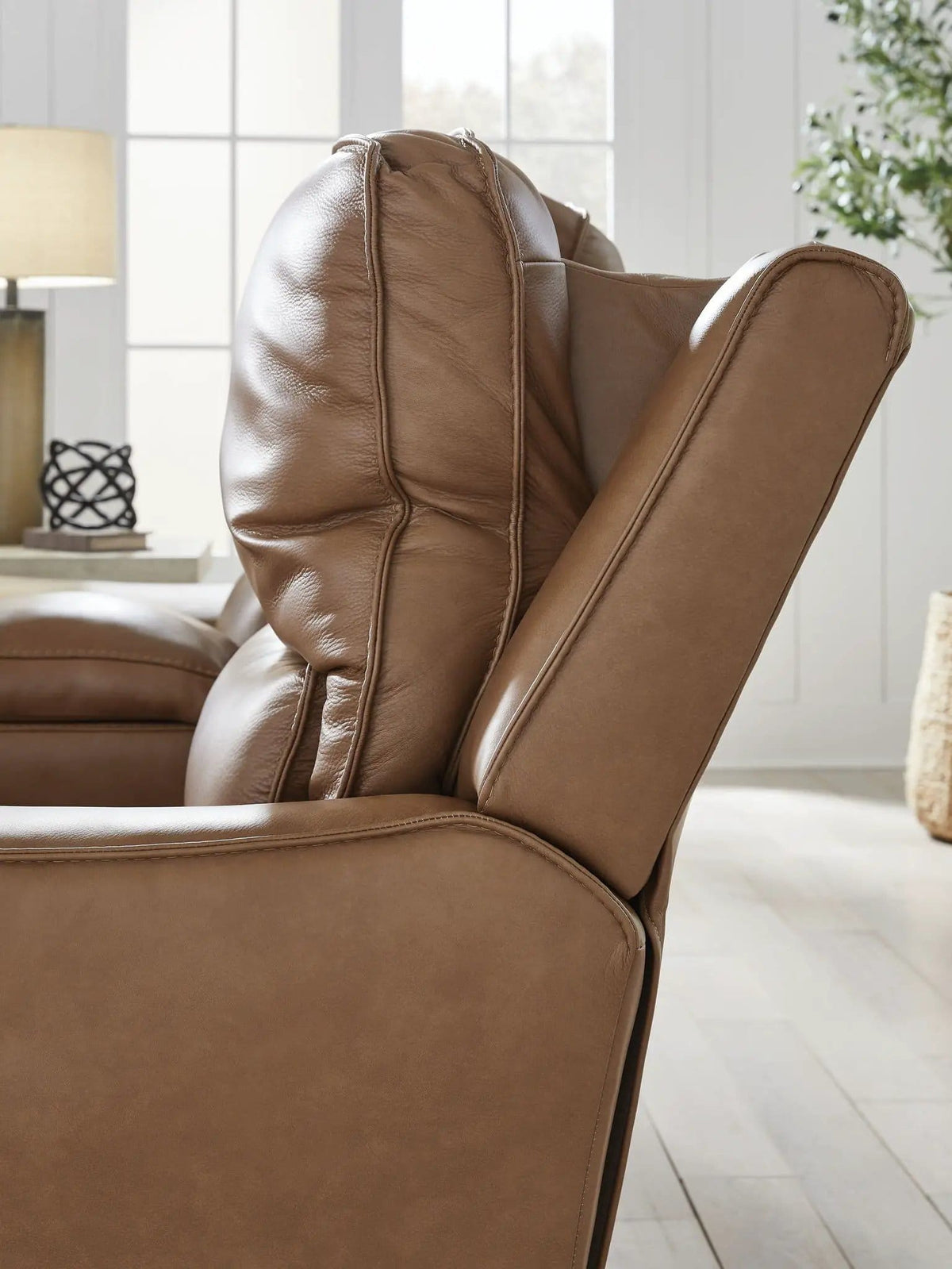 DeepWakes Power Reclining Loveseat / Console / Adjustable Headrest | 2 Pieces | Leather | Living Room