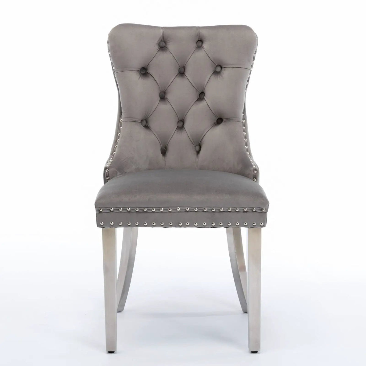 Dining Chair | Tufted Upholstery | Stainless Steel Legs | Set Of 2