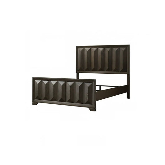 3-Piece Bedroom Set | Faceted Panel Bed | 2 Nightstands | Transitional Style