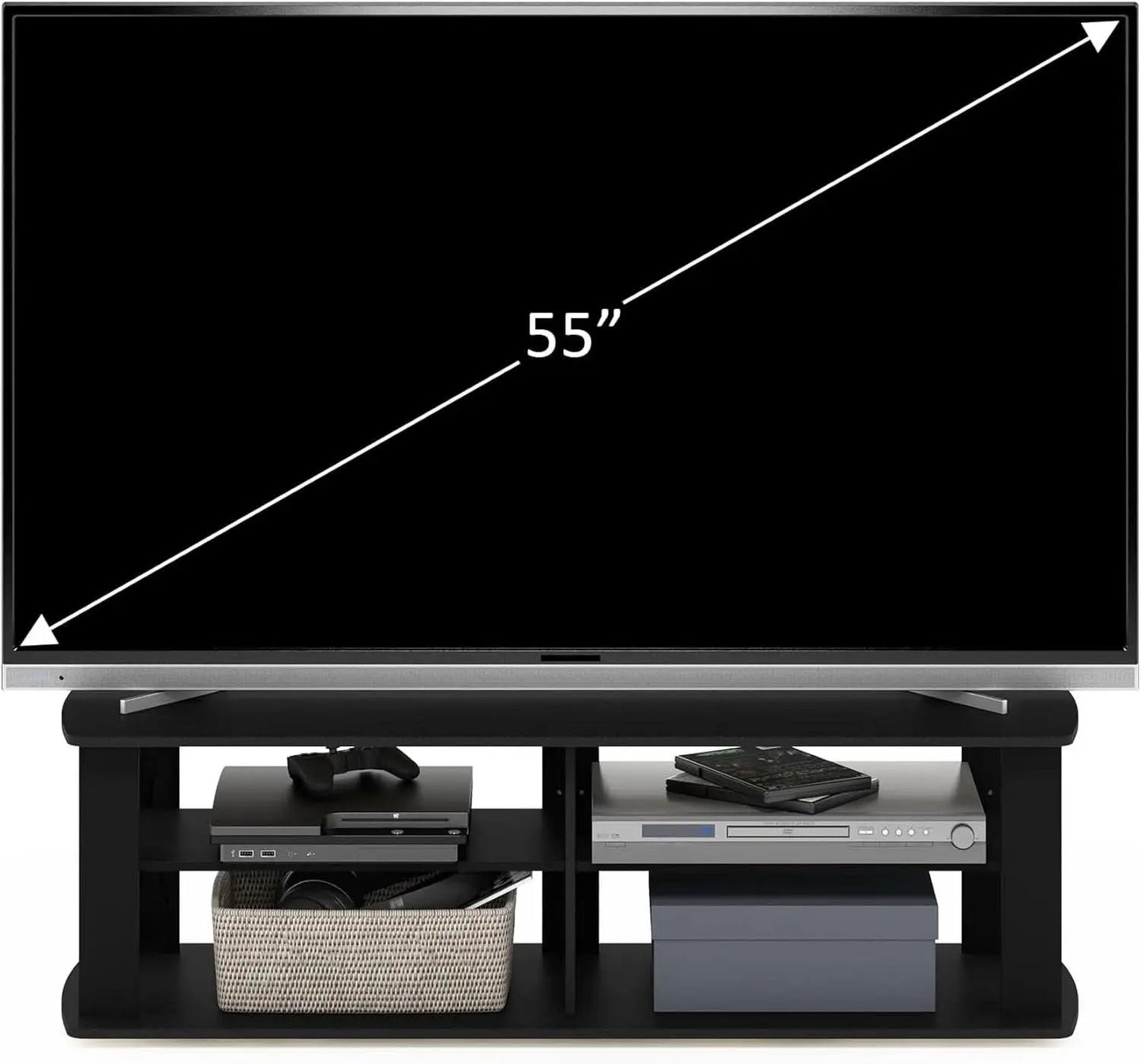 Entertainment Center TV Stand Black For 40 Inch TVs 43 Inch Wide 13 Inch Deep 13 Inch High from PriceLows™