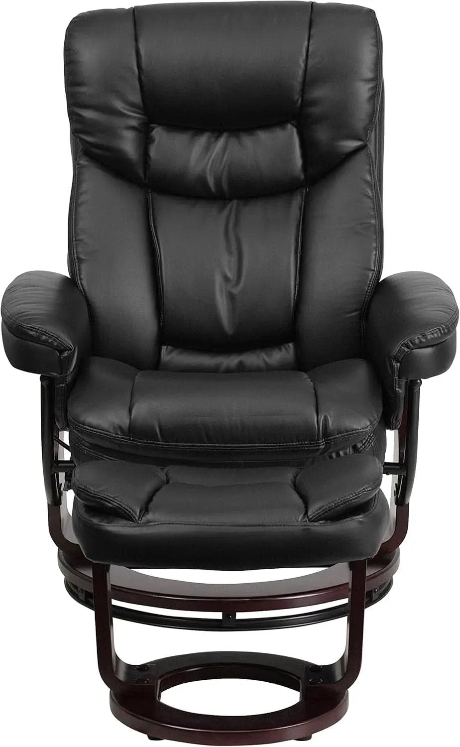 Leathersoft Upholstered Recliner With Ottoman Black from PriceLows™