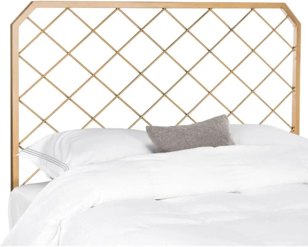 Queen Antique Gold Stitch Headboard for Stylish Bedrooms from PriceLows™