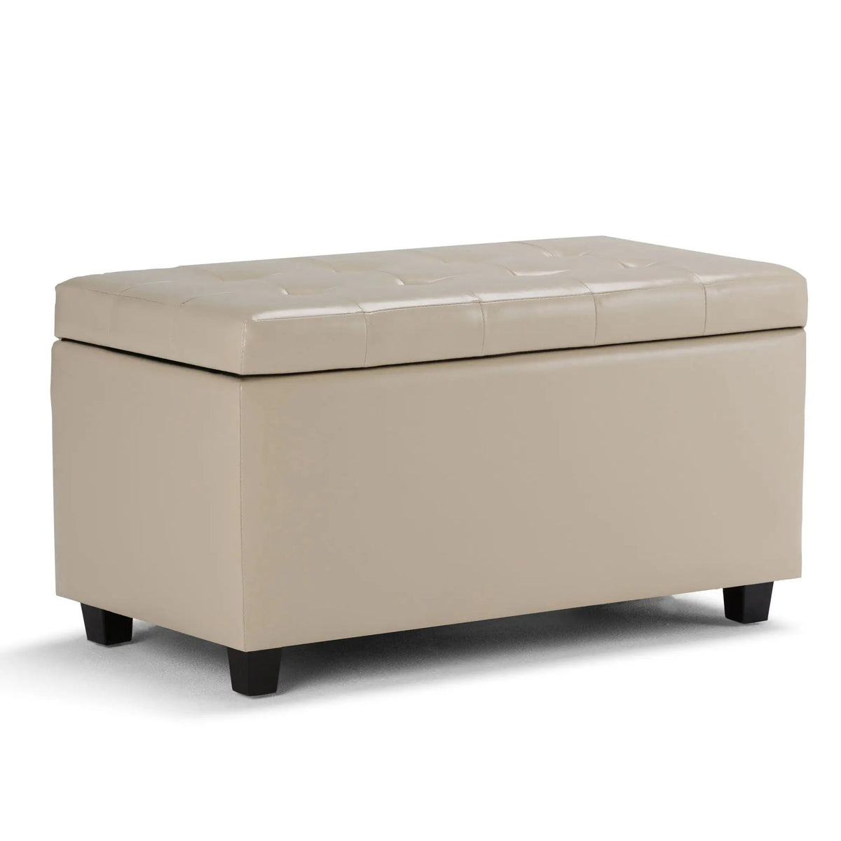 Cosmopolitan Upholstered Storage Ottoman | Child Safety Hinge | Large Interior Storage | 33.5 Inch Length