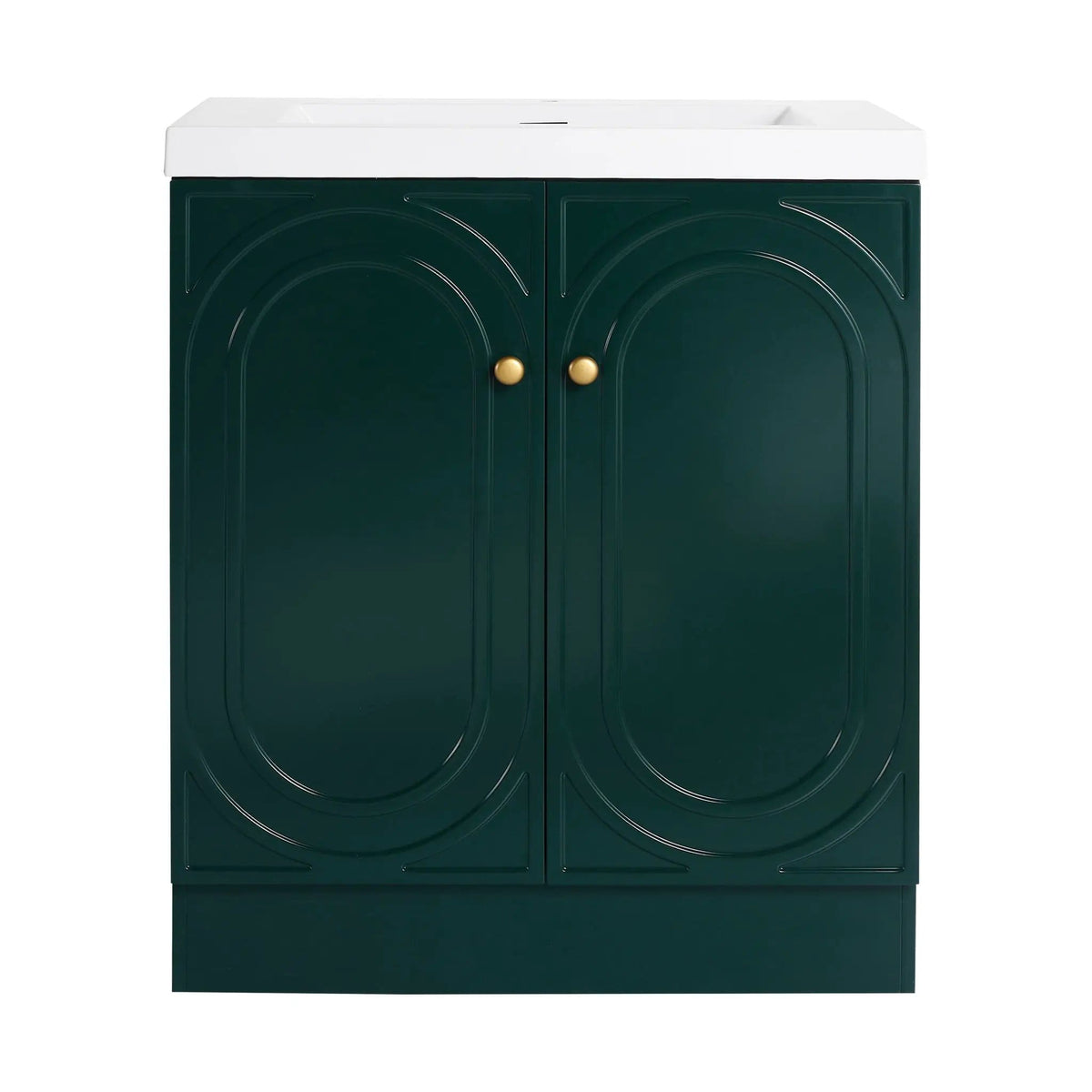Contemporary Freestanding Bathroom Vanity With Resin Sink & Soft-Close Cabinet Doors | 7 Pieces | Stainless Steel & Plywood | Bathroom