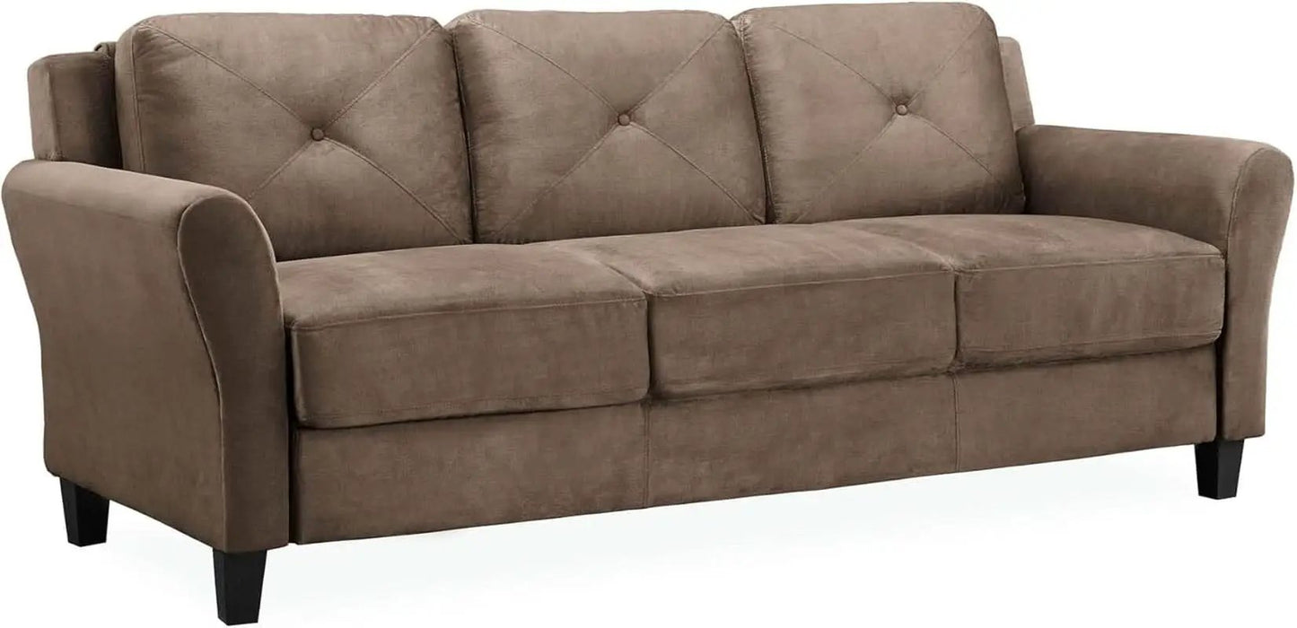 Harrington Microfiber Brown Three Seat Sofa Living Room from PriceLows™