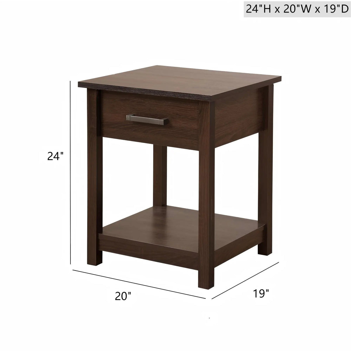 Salem Nightstand | Laminated Finishes | Roller Drawer Glides | Wood Construction