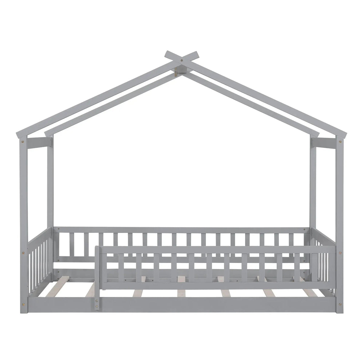 Kids Bed Frame | Playhouse Design | Roof And Fence | Toddler Size