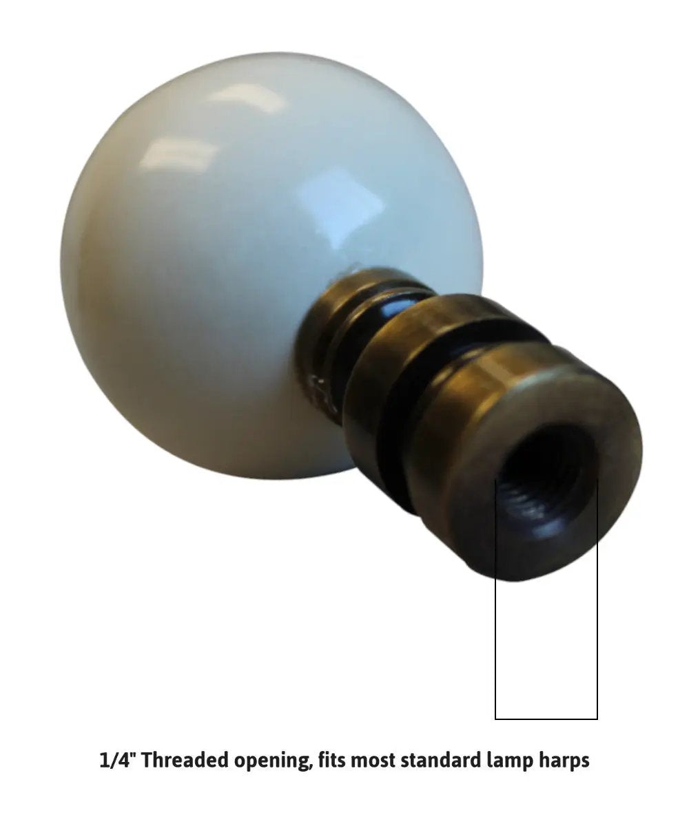 Ceramic Lamp Finial | Ivory | Antique Base | 2 Inch