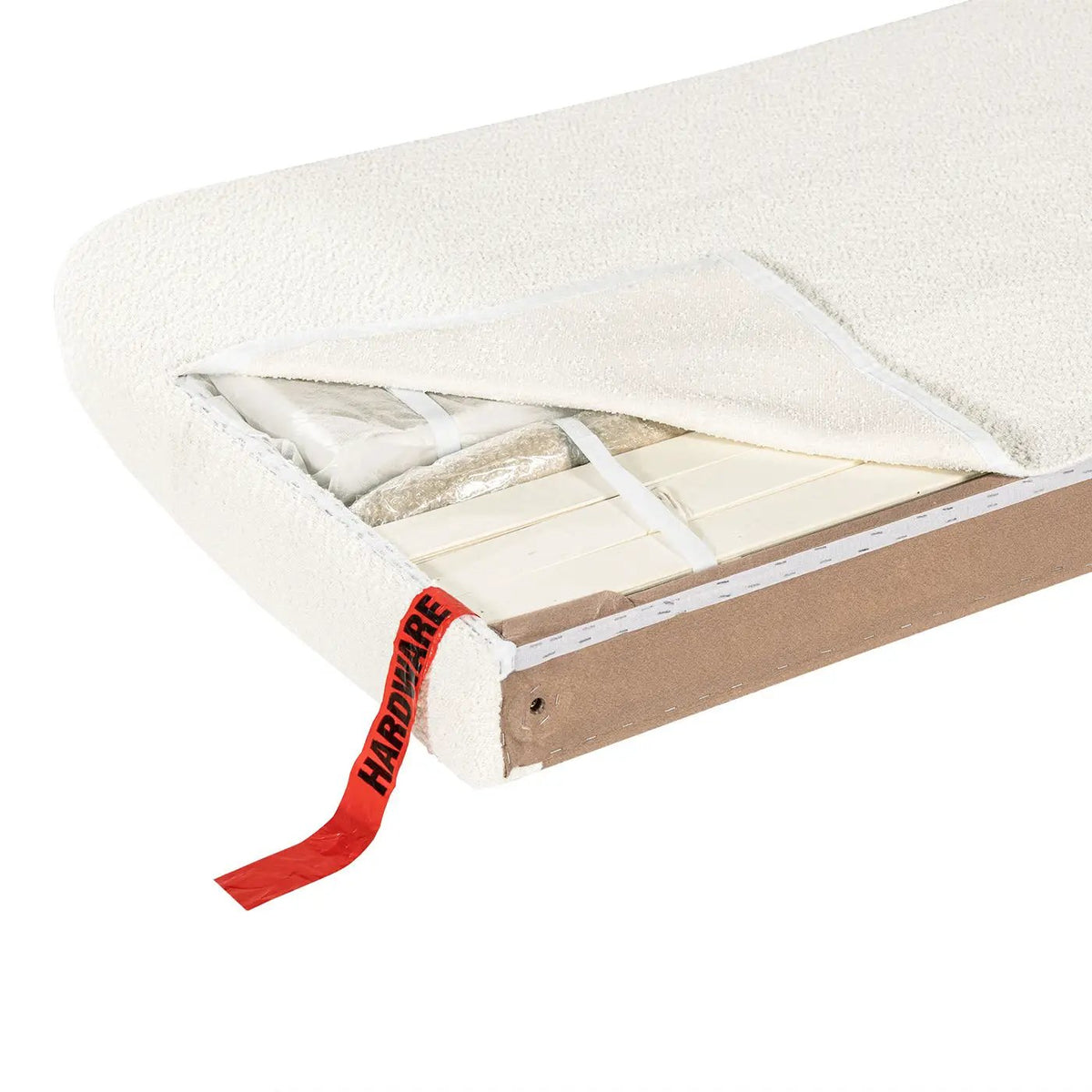Roman Upholstered Platform Bed | Curved Headboard | Upholstered Rails | Eco-Friendly Construction