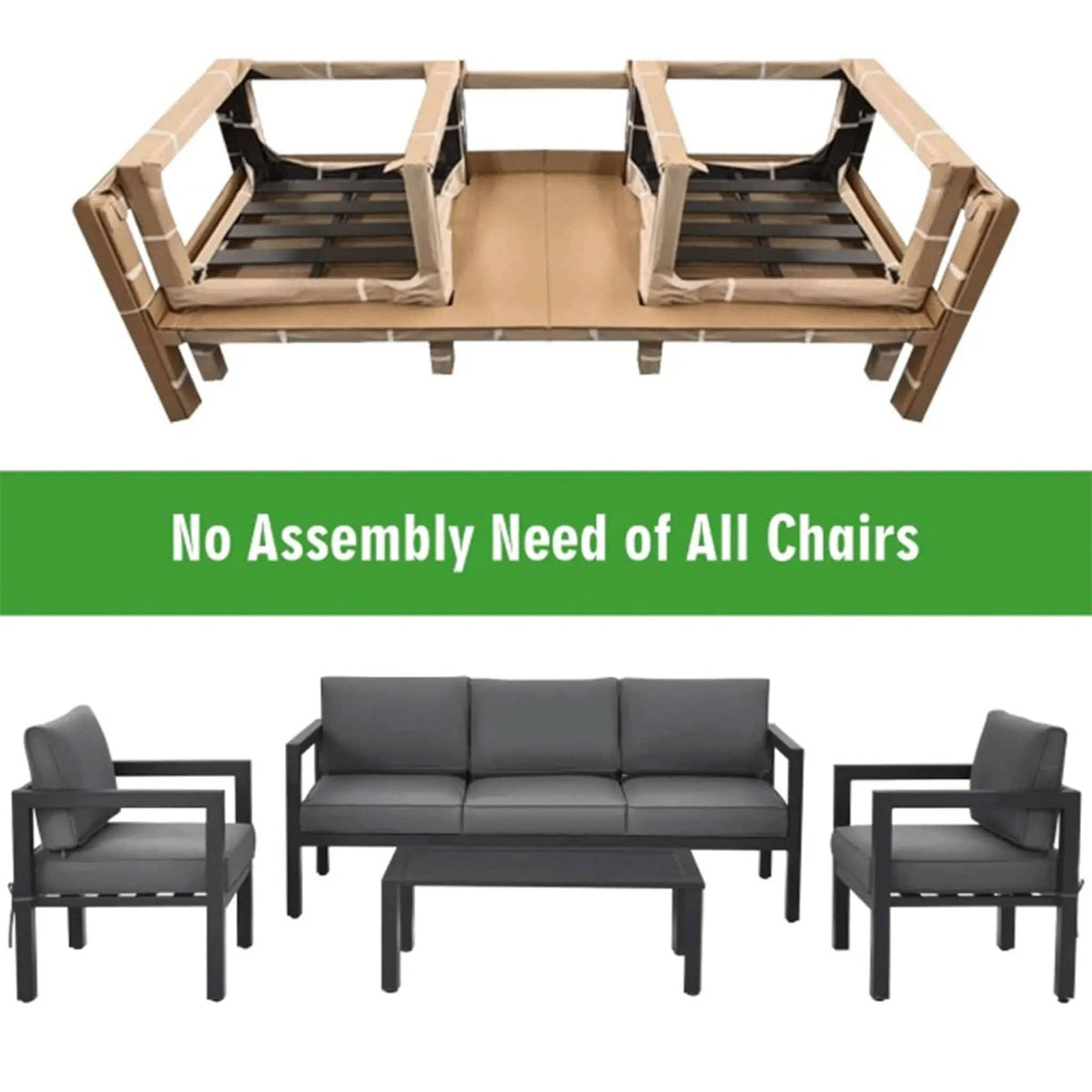 4-Piece Premium Outdoor Aluminum Furniture Set For Backyard & Poolside | 4-Piece | Steel | Outdoor Furniture Set