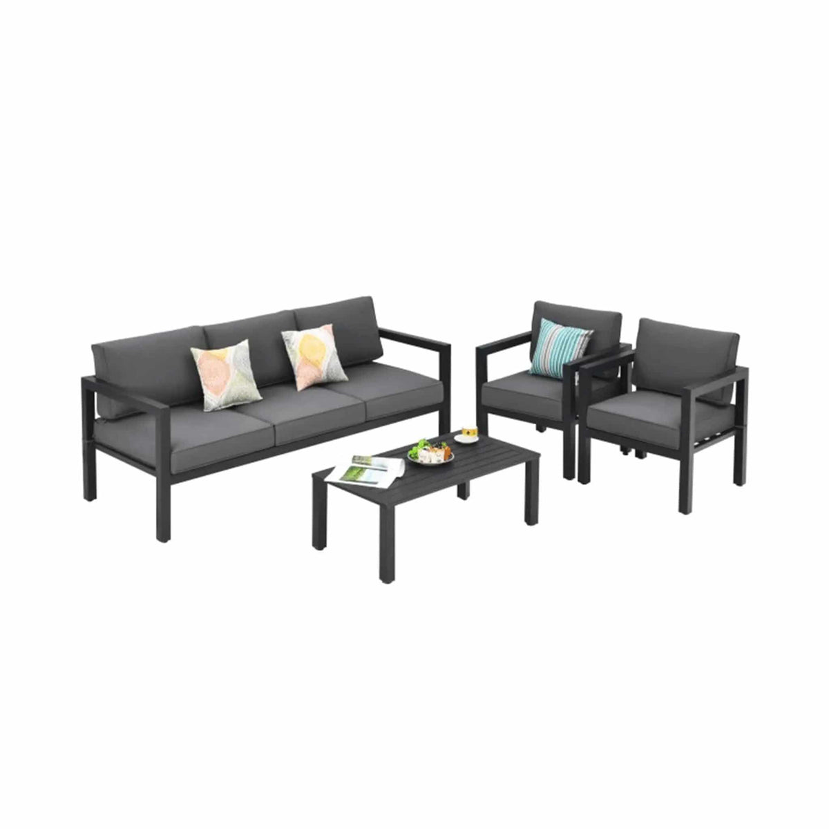 4-Piece Premium Outdoor Aluminum Furniture Set For Backyard & Poolside | 4-Piece | Steel | Outdoor Furniture Set
