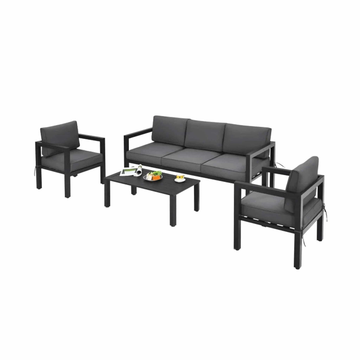 4-Piece Premium Outdoor Aluminum Furniture Set For Backyard & Poolside | 4-Piece | Steel | Outdoor Furniture Set