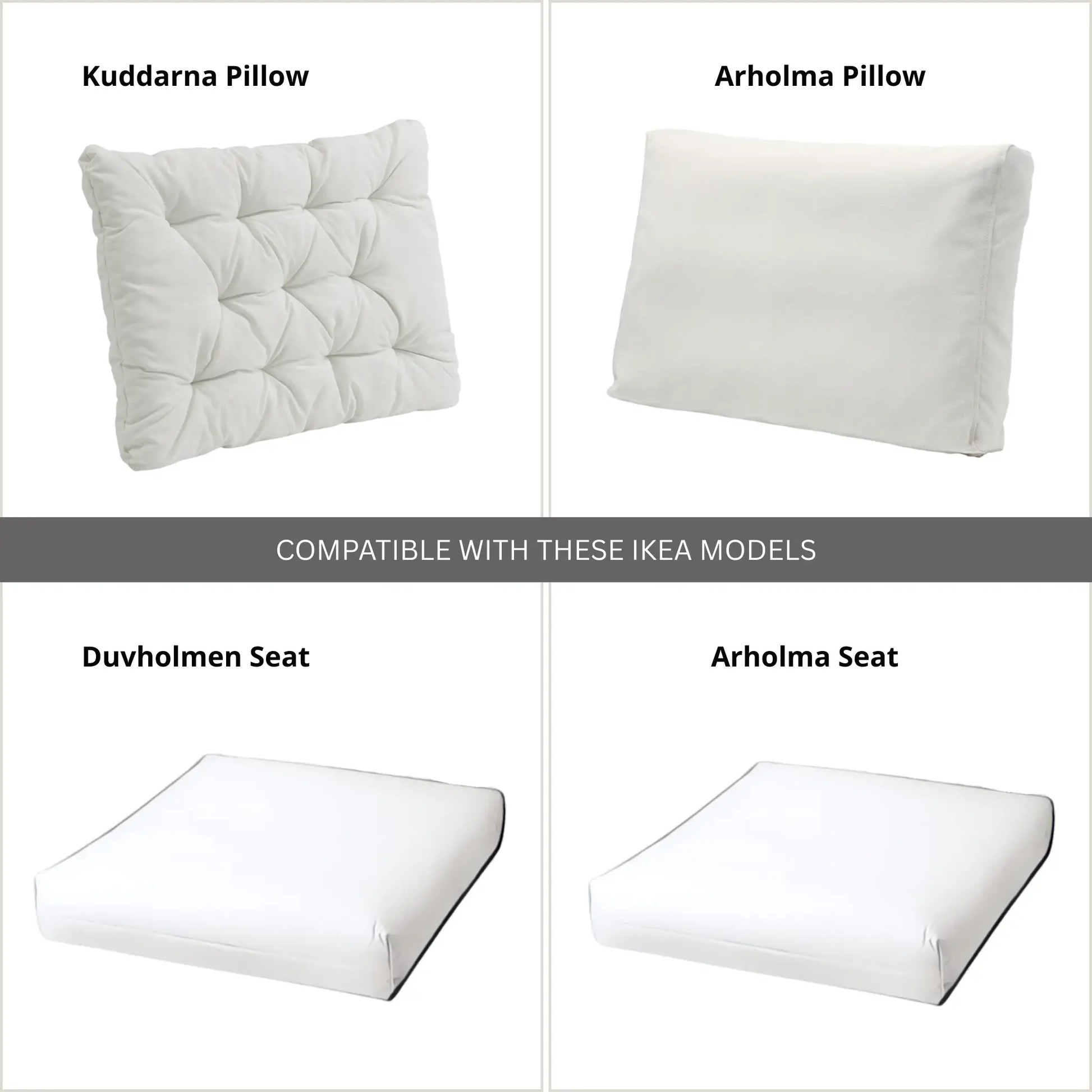 Blue Rain Outdoor Slipcover Set – 4 Pack (2 Pillow Covers + 2 Seat Covers) – Compatible with Select IKEA Cushions from PriceLows™
