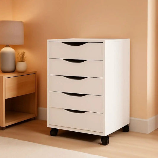 5 Drawer File Cabinet White For Home Office Organization from PriceLows™