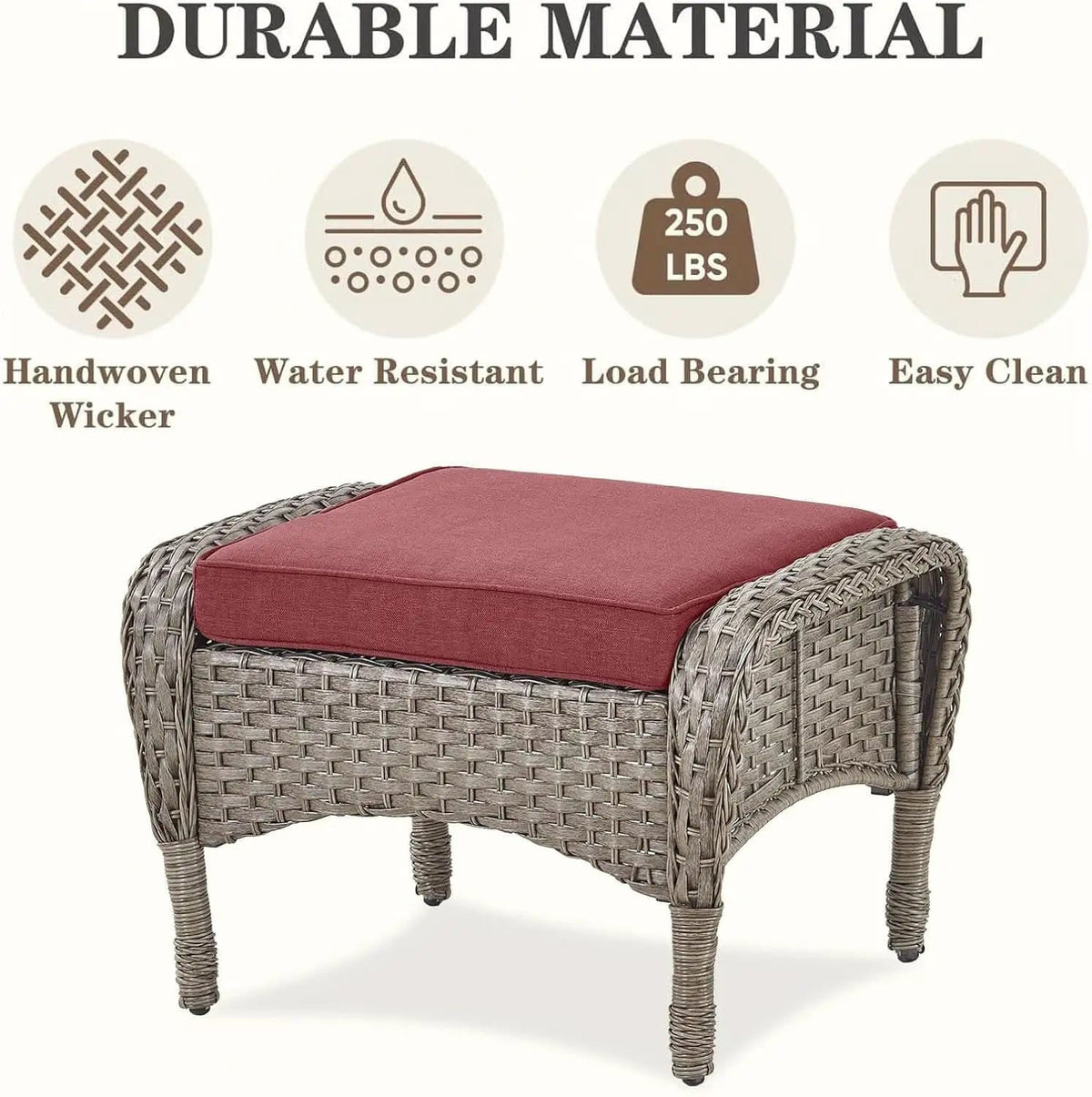 5 Piece Patio Rocking Chairs Set With Wicker Ottomans from PriceLows™