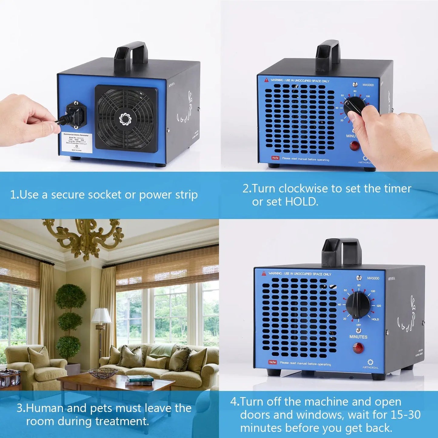 MA5000 Ozone Generator, Replaceable Ozone Plate Option from PriceLows™