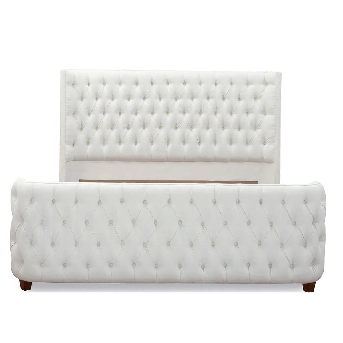 Brooklyn Tufted Panel Bed | Headboard And Footboard Set | Wingback Design | Diamond Tufting