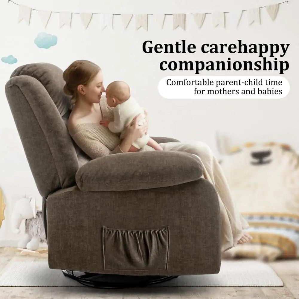 Brown Recliner Chair With 360 Swivel For Home Comfort from PriceLows™