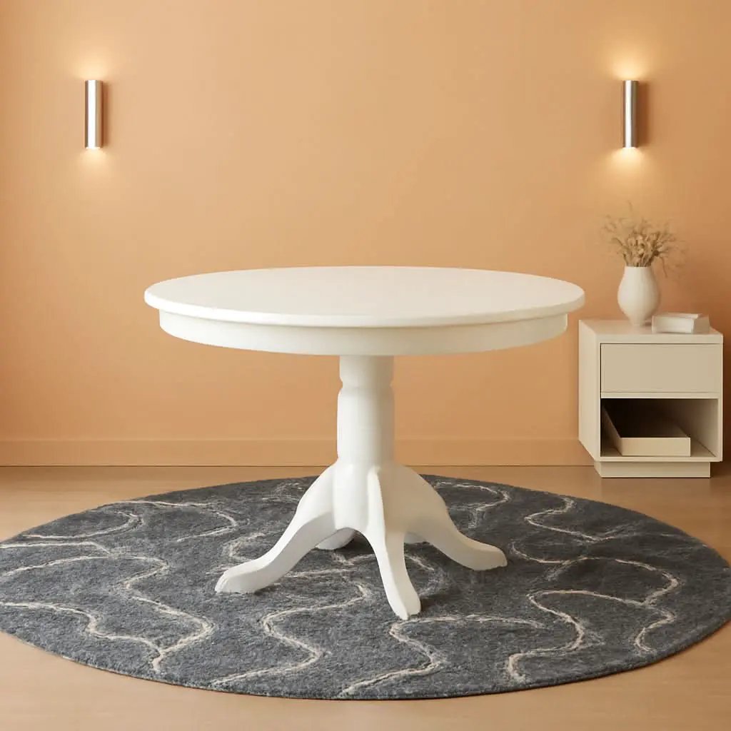 Round Dining Table With Pedestal Legs In Rich Color Finish from PriceLows™