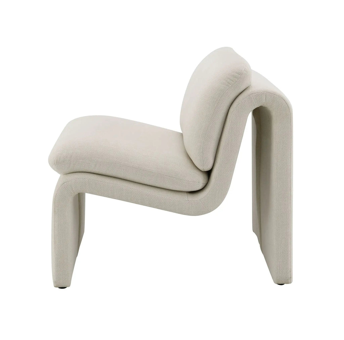 Jaeda Curved Accent Chair | Premium Fabric | Full Foam Cushions | Wooden Inner Frame