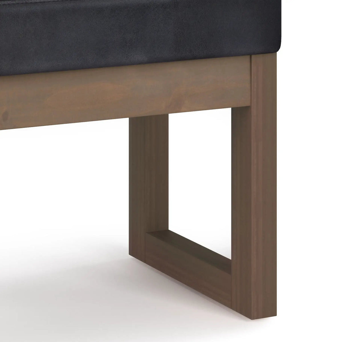 Milltown Upholstered Ottoman Bench | Driftwood Solid Wood Base | Versatile Design | 44.5 Inch Width