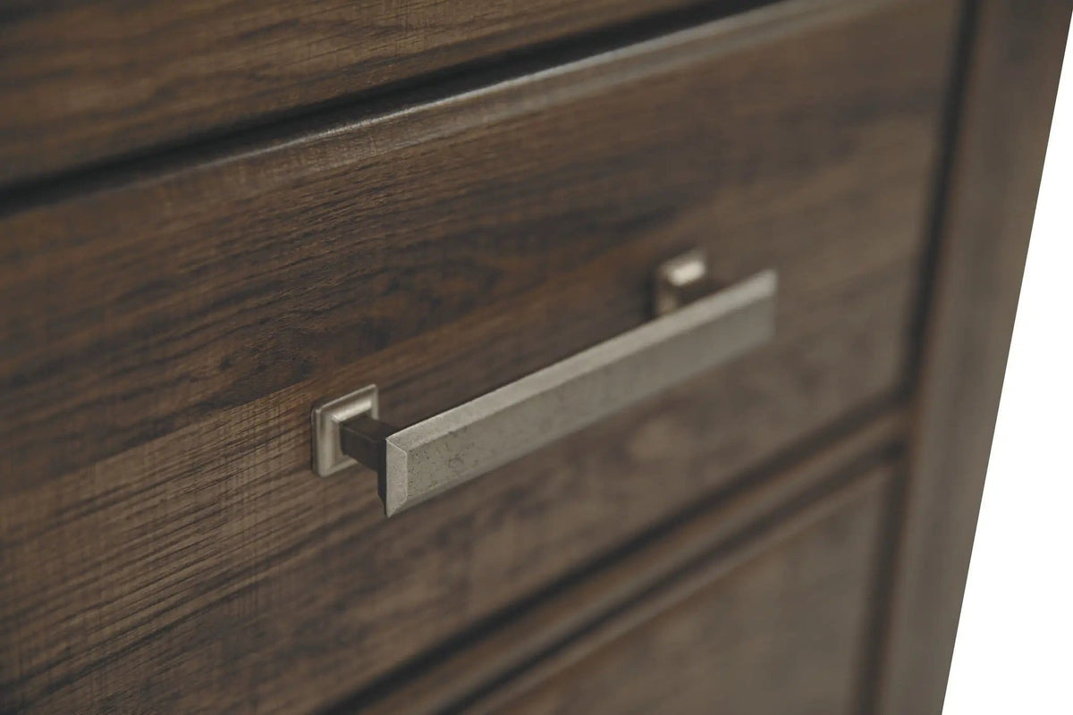 Juararo Two Drawer Night Stand Accent Nightstand | 24.06 x 15.79 x 29.21 in | Engineered Wood & Mdf | Dark Brown