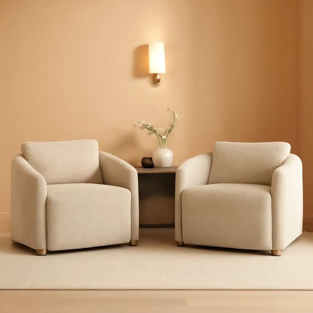 Boucle Barrel Chair Set 2 CloudSoftSherpaLounge Velvet from PriceLows™