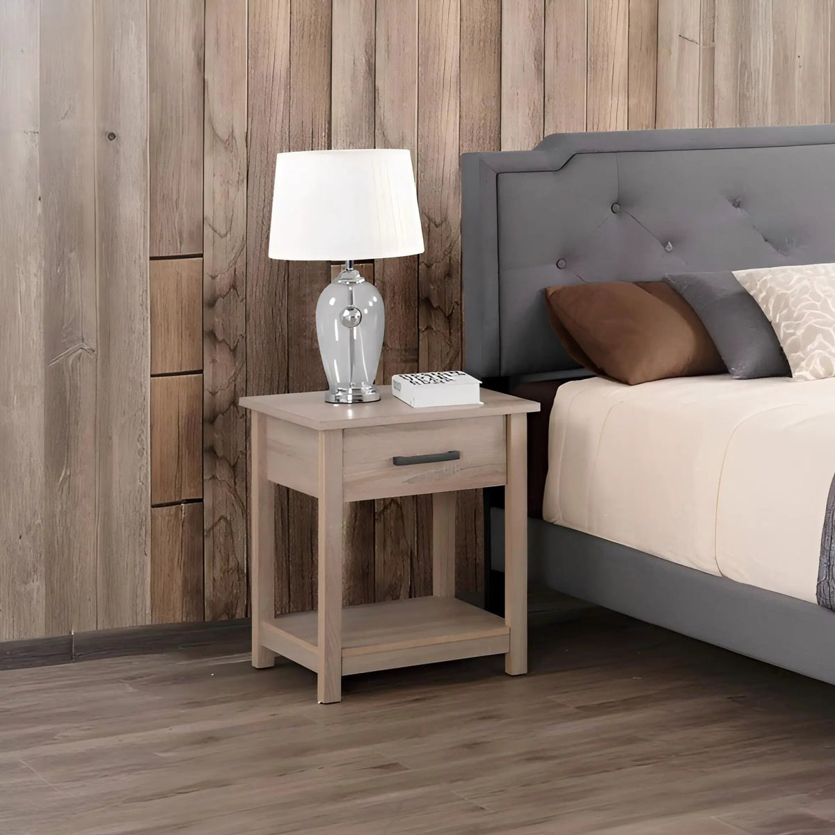 Salem Nightstand | Laminated Finishes | Roller Drawer Glides | Wood Construction