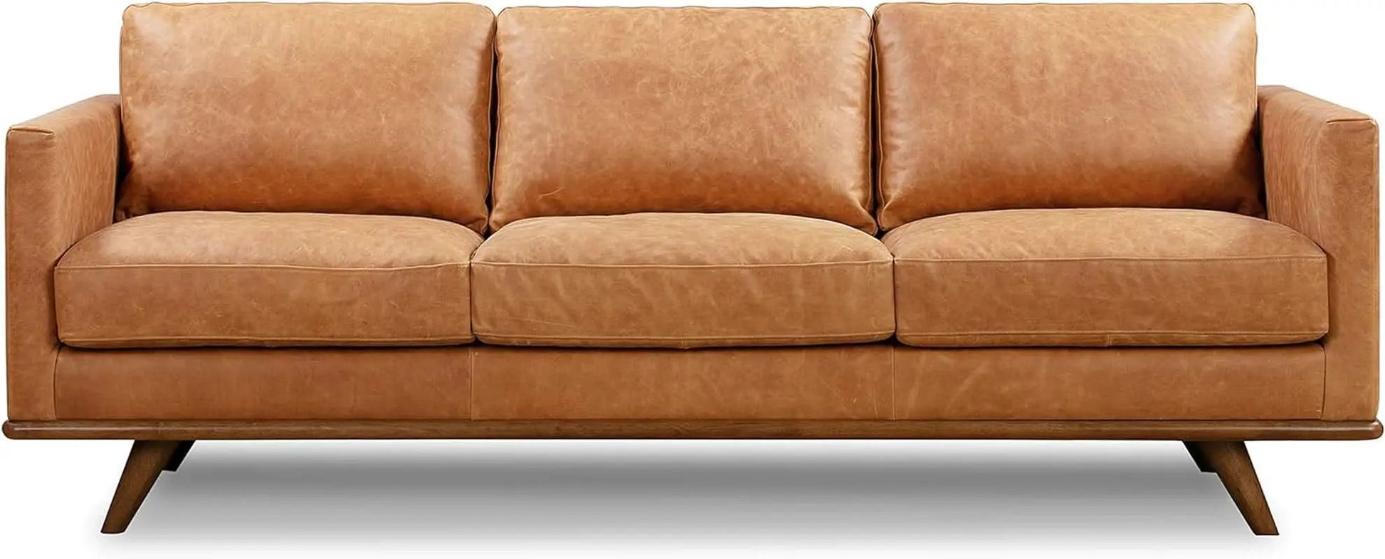 Nolita 85 Inch Cognac Tan Full Grain Pure Aniline Leather Sofa from PriceLows™